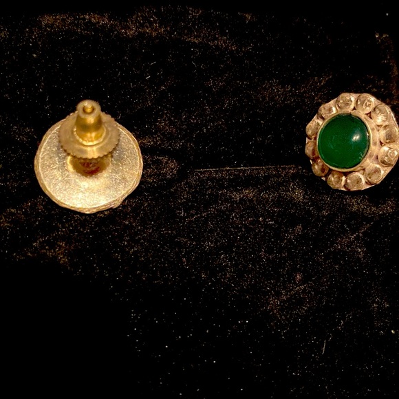 Beautiful Green Onyx Silver Earrings NeverUsed